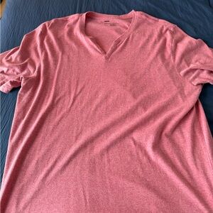 Men's Red V-Neck Short Sleeve Tee